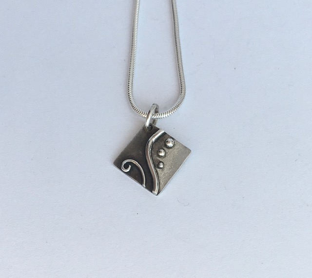 Silver pendant with black effect (to order)