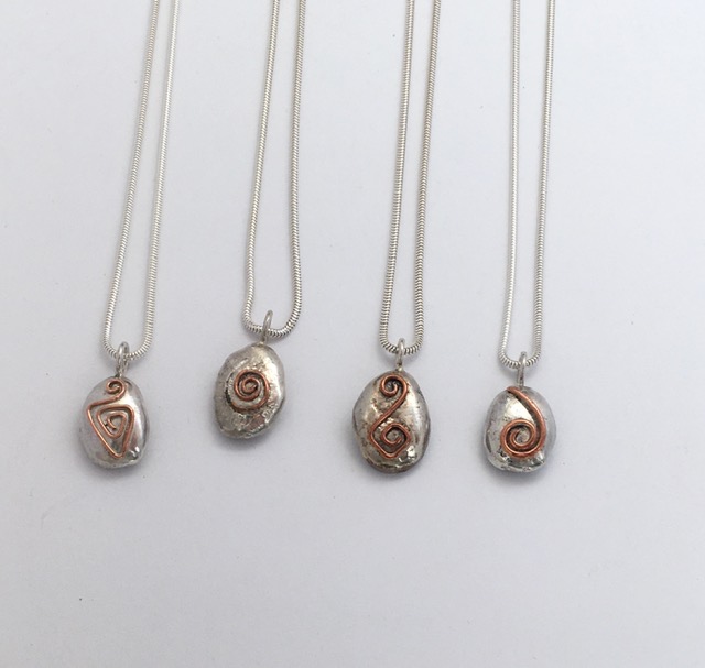 Silver nuggets with copper wire